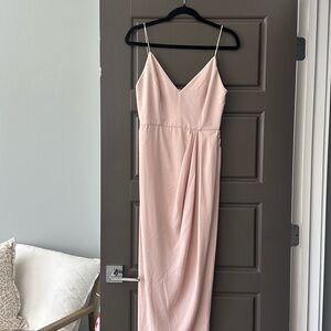 Elegant Pink Spaghetti Strap Dress